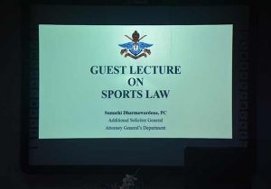 Lecture on Sports Law Faculty of Law General Sir John Kotelawala Defence University KDU 6