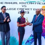 The inaugural Cricket Encounter between the Faculty of Law, General Sir John Kotelawala Defence University and the Sri Lanka Law College was held on the 2nd of August 2023. The Chief Guest, Major General Milinda Peiris, the Vice Chancellor of General Sir John Kotelawala Defence University (KDU) graced the occasion along with the principal of Sri Lanka Law College Dr. Athula Pathinayake. The women’s encounter commenced at 1100 hrs, with the two women’s teams, entering the ground with great spirit. The Sri Lanka Law College team won the toss and chose to field, and they managed to get 9 wickets while the KDU scored 48 runs. When it was time for the Faculty of Law, KDU to field they got seven wickets while the Sri Lanka Law College team scoring 49 runs won the match. The award for the Woman of the Match was awarded to Oluni Anthony from Sri Lanka Law College, for her excellent performance. The men’s encounter was held in the afternoon, and the players were all hyped with a great enthusiasm. The Faculty of Law, KDU won the toss and chose to field. Sri Lanka Law college scored 141 runs for 9 wickets. Then it was time for KDU to bat and they scored 142 runs for 3 wickets enabling KDU Law Faculty to win the championship. The Man of the Match was awarded to Yukthi Napagoda from the Faculty of Law, KDU for his exceptional performance. The championship trophies were awarded by the Vice chancellor of KDU, Major General Milinda Peiris along with the Principal of Sri Lanka Law College Dr. Athula Pathinayaka. While we congratulate the winning teams we hope to see all the fans and supporters of another amazing cricket encounter next year.